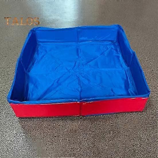 Bärbar sandlåda för strandlek - Vikbart PVC-sandlekset för barn och husdjur red Square