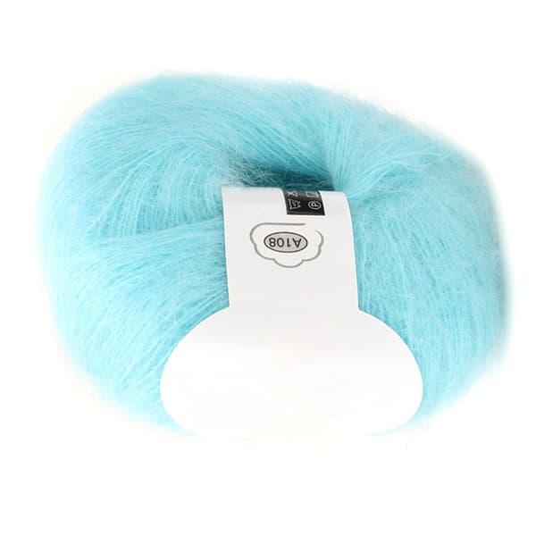 Myk Mohair Pashmina Stick Angora Ullgarn Lyseblå