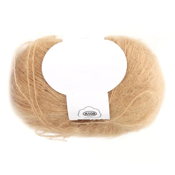 Blød Mohair Stick Angora Pashmina Langt Garn Khaki