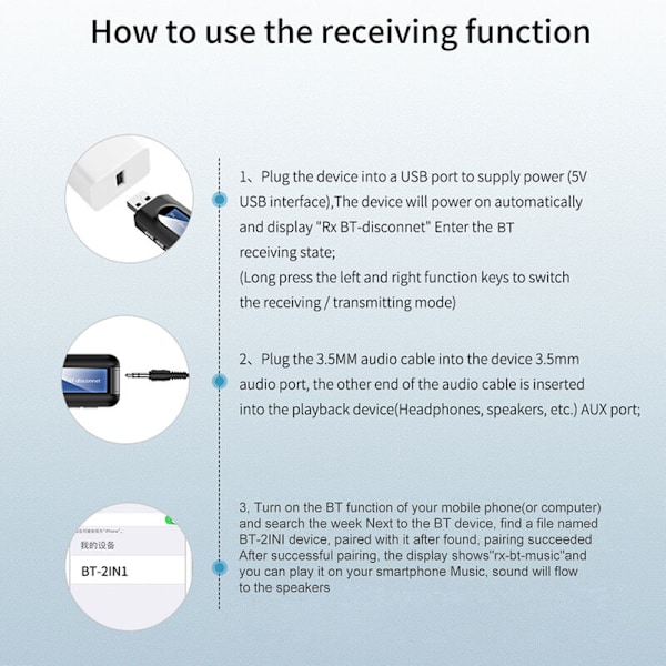 USB bluetooth lydmodtager sender højttaler ring computer tv konvertering trådløs bluetooth headset adapter,