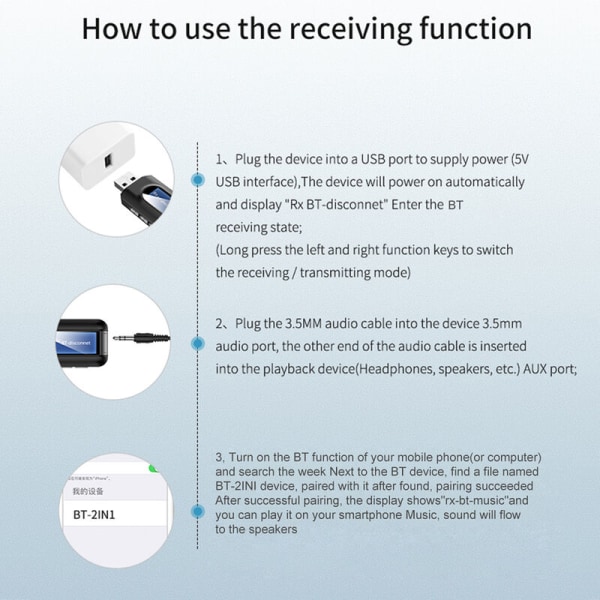 USB bluetooth lydmottaker sender høyttaler ring datamaskin TV konvertering trådløs bluetooth headset adapter,