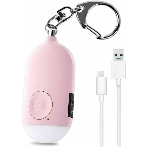 Uppladdningsbar ficklampa för säkerhetslarm (rosa engelsk förpackning),