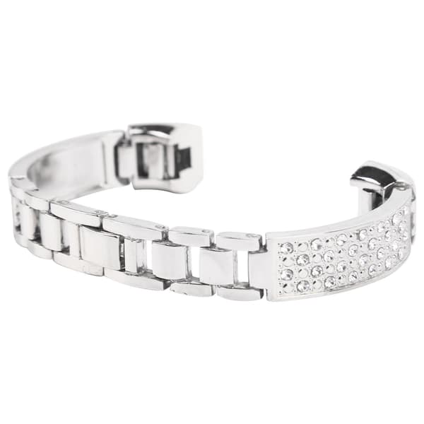 Armbånd i rustfritt stål med krystallinnlegg for kvinner til Fitbit Silver