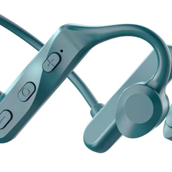 Benledning Bluetooth hörlurar 5.0 Öronmonterade vattentäta trådlösa headset (mörkgrön)