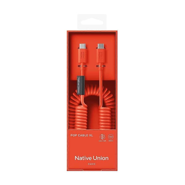 USB-C–USB-C-kaapeli 60W kierretty 2,4m POP-sarja pikalataus Red