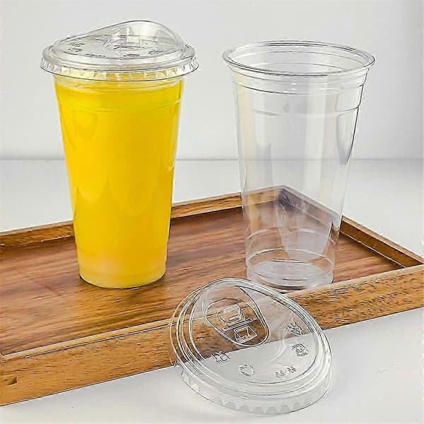 12 oz plastikbæger med direkte drikkelåg Klart engangsbæger 12oz