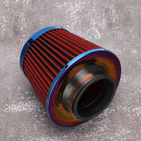 76 mm 2,99 tommer Modificeret Legering Svampehoved Luftfilter Rød