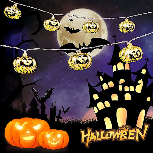 2,5 m, 20 Led vanntette gresskarspyd Halloween-dekorasjon