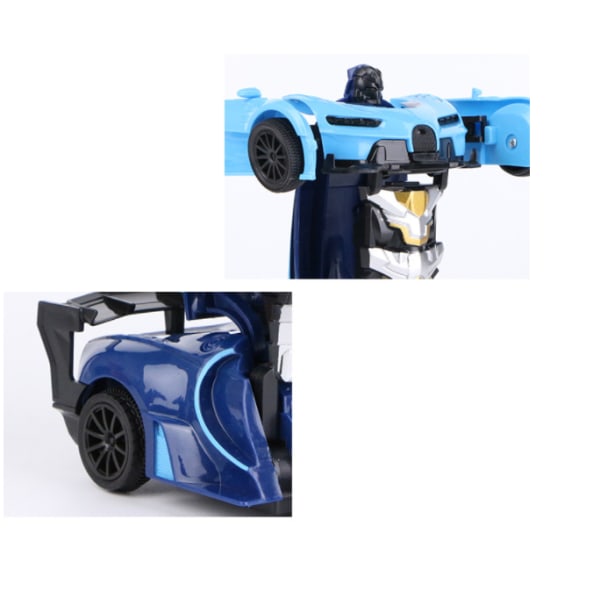 Transformer Legetøjsrobot Bilmodel Elektrisk Fjernbetjening Legetøjsbil (Himmelblå)