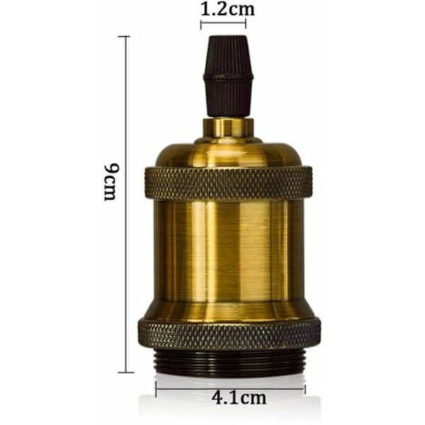 E27 Retro Metal Anheng Lysekrone for soverom Spisestue Bar Bronse - Svart