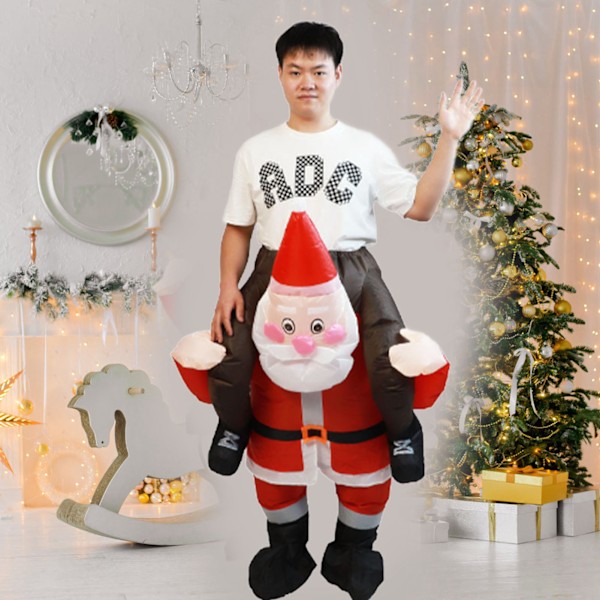 Sjovt Julemandskostume: Oppusteligt Julemandsoutfit til Voksen Cosplay (150-190cm)