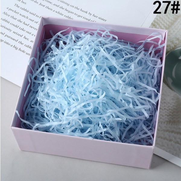 Strimlat mjukpapper, Raffia Hamper Strimla presentfyllning Light blue 500g