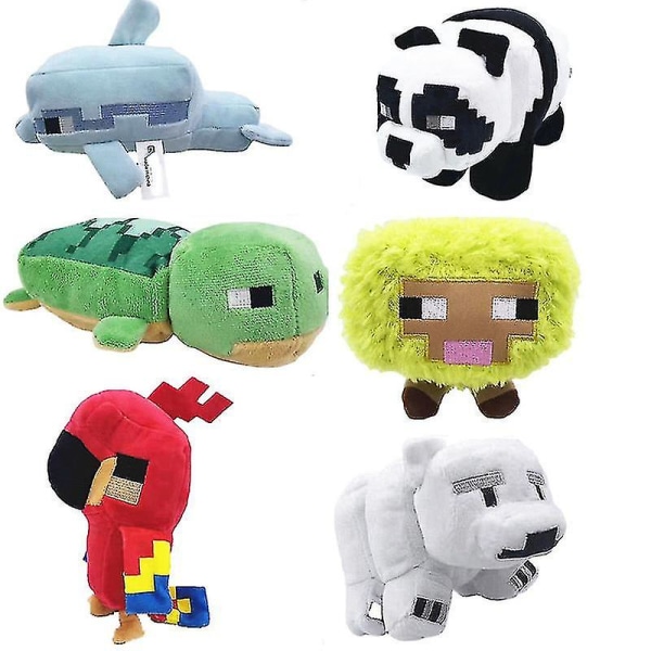 Minecraft plysjlekedukke Bee Dolphin Parrot Doll Doll Game Peripheral-23 S