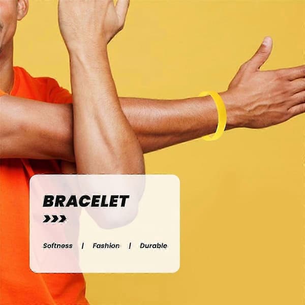 Silikone armbånd til daglig brug med elasticitet og gul farve Yellow20cm