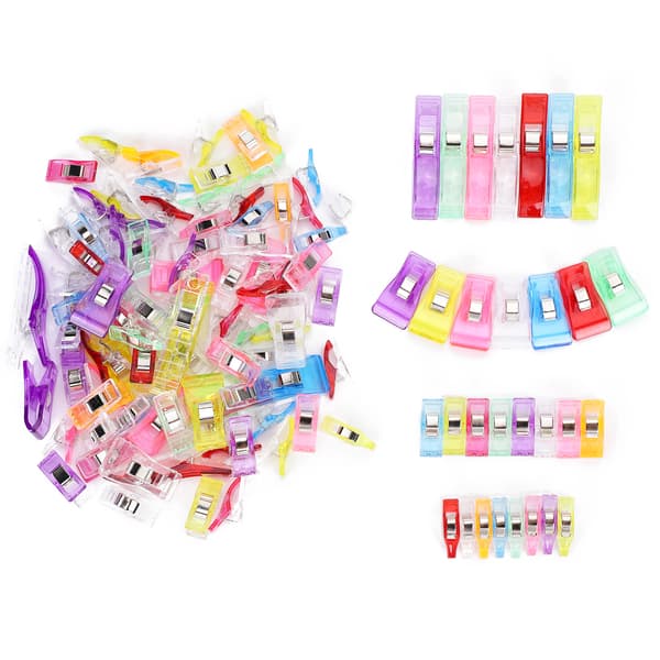 100 stk. farverige plastik quiltclips til DIY patchwork syning stofhåndværk