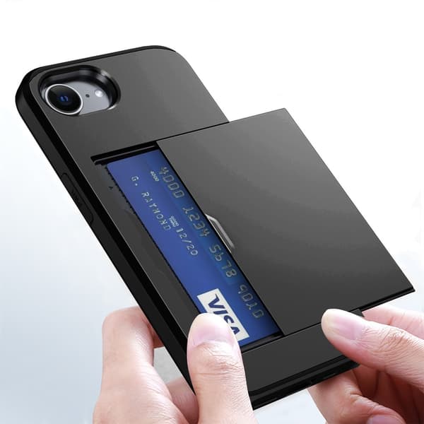 iPhone 16e Armor Kortholder Cover - Sort Svart black