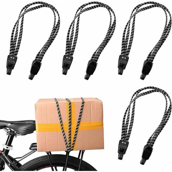 4 stk. elastiske cykel-elastikker med kroge, 3-i-1 SL.GT bagagestropper til cykel, kompatible med cykelstativer[ht]