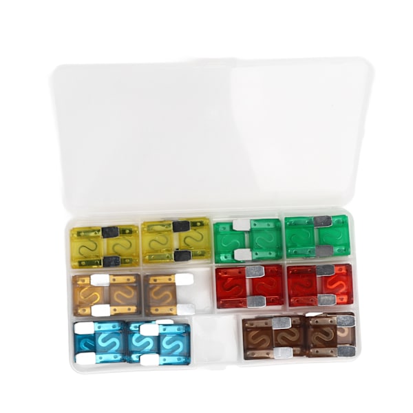 Bilsikringssæt - 24 stk. med opbevaringsboks, zinklegering - Inkluderer 20A, 30A, 40A, 50A, 60A, 70A bilsikringer