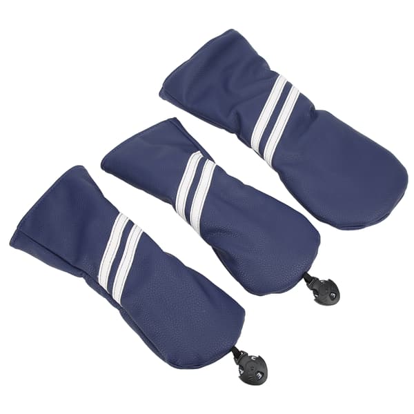 Golf Træ Headcover Sæt Striber Driver Blå Køllehovedbeskyttere