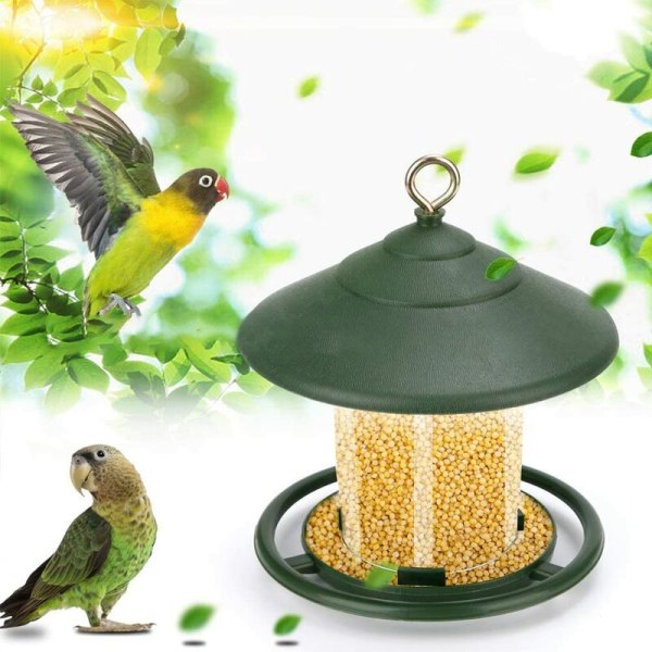Vilde fuglefoder, hængende fuglefoder, plast hængende fuglefoder til udendørs altan klar (grøn)