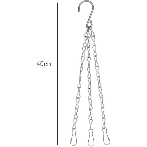 4 stycken vit zink 1,4MM singel åtta tre grupper total längd 40cmS krok blomkorg hängande kedja hängande järnkedja,