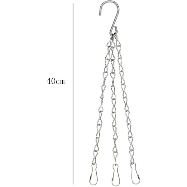 4 stykker hvid zink 1,4MM enkelt otte tre grupper samlet længde 40cmS krog blomsterkurv hængende kæde hængende jernkæde,