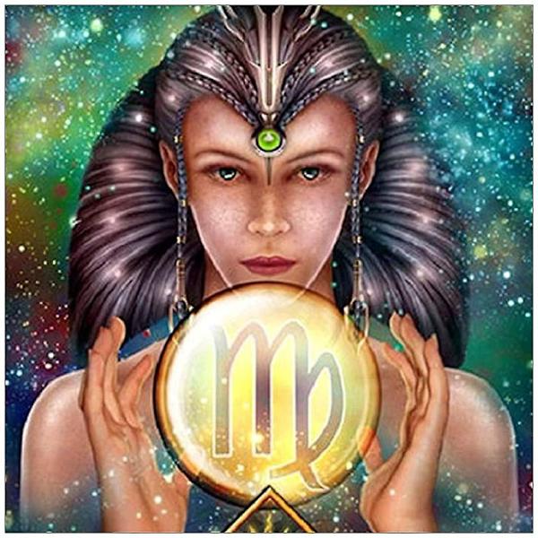 5d Diy Full Drill Diamond Painting 12 Constellation Cross Stitch Brodeering Mosaic Kit Wall Art Home Deco (neitsyt), 30 * 30 cm