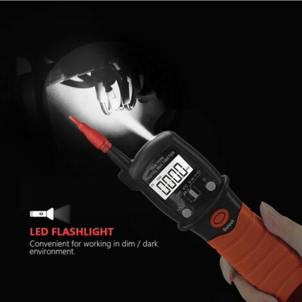 Multimeter, elektrisk testare, digital pennmultimeter, multimeter, AC/DC spänningsmätare Resistanstestare 2000 räknas till Mea