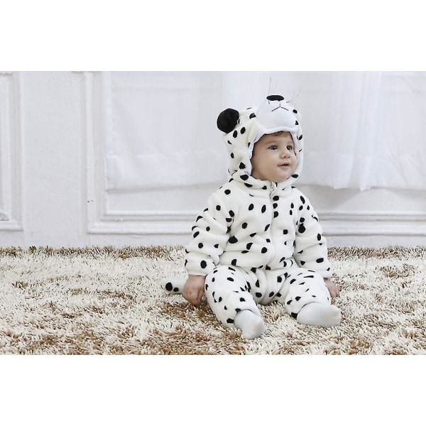 Baby Dinosaur Costume Barn Søt Hoodie Jumpsuit Halloween Snow leopard 12-18 Months