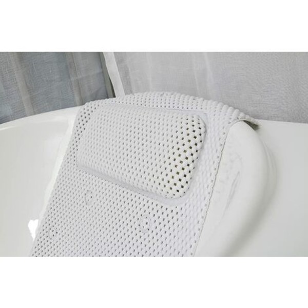 Helkroppsstödjande badmatta med badkudde, 3D Air Mesh spabadmatta med halkfri sugkopp (125*36CM)