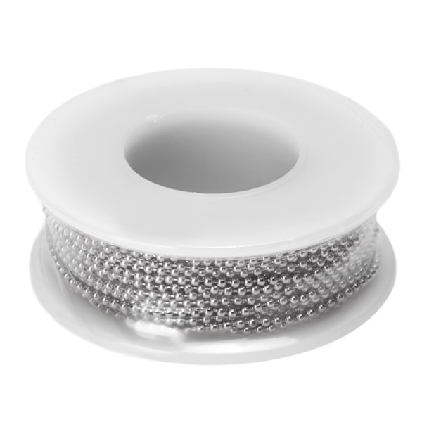 Klippbar kulkedja i rostfritt 304-stål - Silver Bead Chain med spänne för DIY-halsbandstillverkning - Perfekt för gränsöverskridande operationer