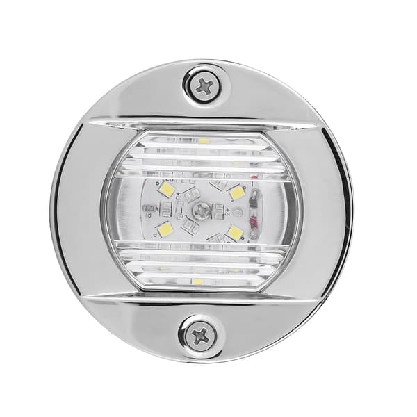 12V Marine Båt Transom Hvit LED Rustfritt Stål Vanntett Anker Heks Navigation Lys