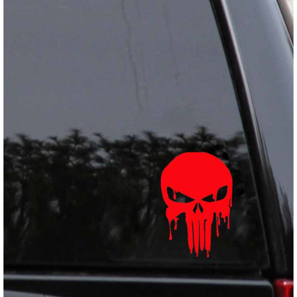Creative Bleeding Skull Scratch Stickers Morsomme bilklistremerker BLOODY Skull Reflekterende bilklistremerker (røde)