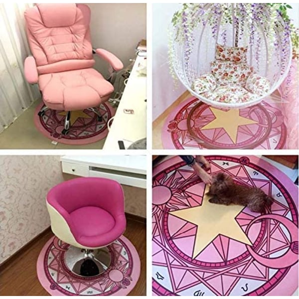 Teppe Sakura Magic Array Teppe Gulvmatte Sklisikker dørmatte Plysj Princess Creative Håndlaget Stue Sofabord Teppe (60 * 60),