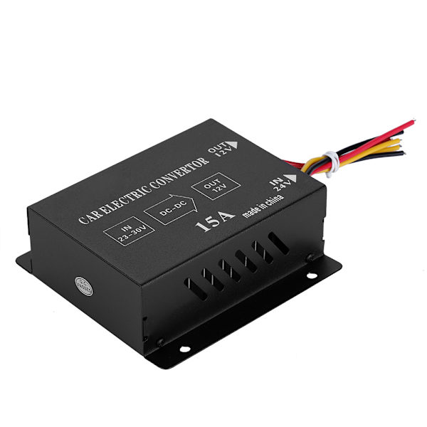Billastbil 15A 180W DC 24V til 12V Strømomformer Nedtrappingstransformator
