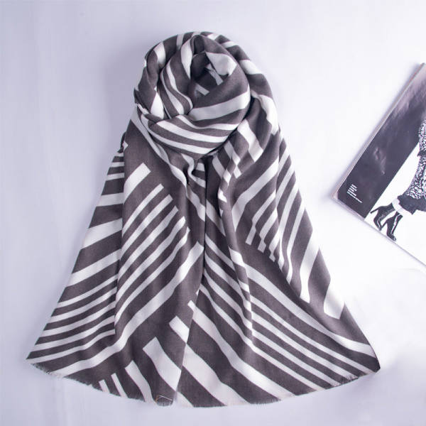 Zebraliknande kashmir Dam Höst Vinter Scarf Filt Wrap Sjal Stole Varm Mjuk Zebra - Black 190*58CM