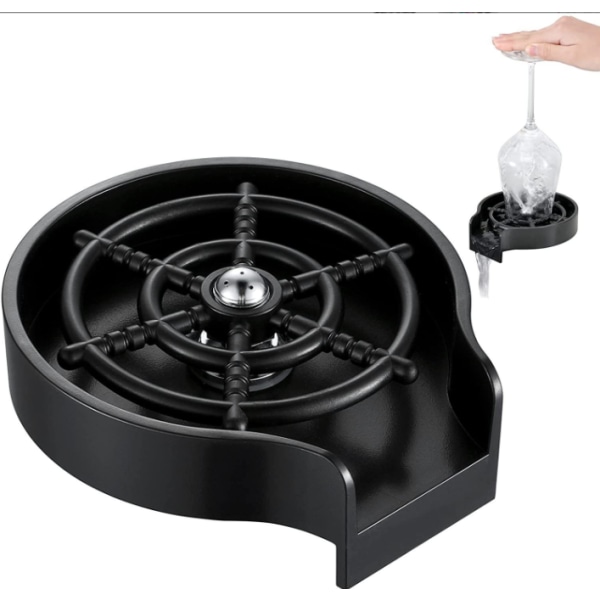 Tumlervasker + sort ABS-basevask i rustfrit stål Tumblerstang højtryksautomatisk tumblervasker