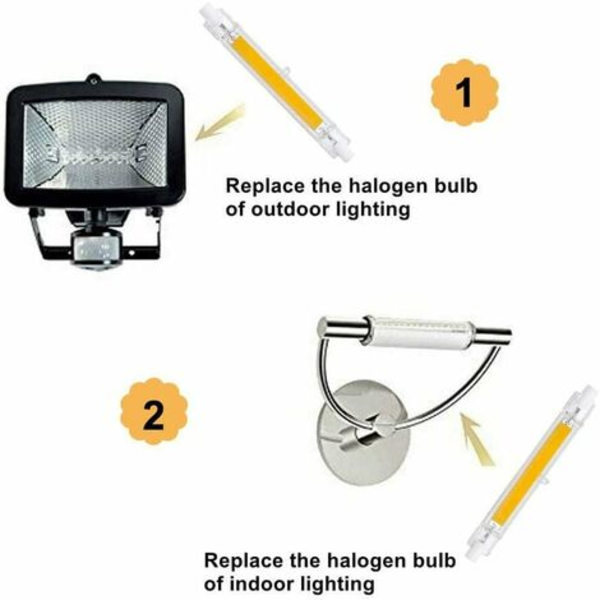 R7S LED-pære 118mm 13W Cool White 6000K, 1000LM, R7S J118 80W 100W Halogenlampe Tilsvarende, Ikke-dæmpbar, R7S 118mm Slank