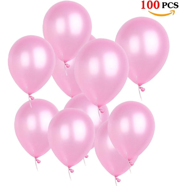 Rosa heliumballonger, rosa ballonger Ø 30cm for jenter, barn, nattverd og dåp, bryllup, valentinsdag festdekorasjon (100 stk)