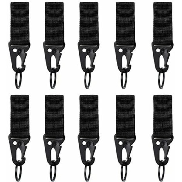 10 pakkauksen taktinen karabiini, reppu avaimenperällä, nylon retkeilyyn, retkeilyyn ja ulkoiluun.