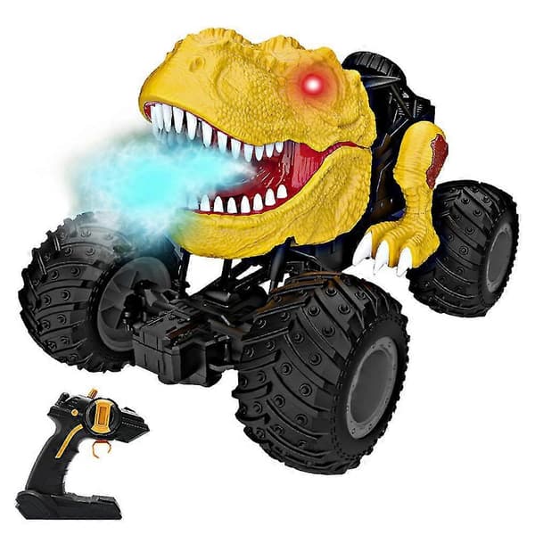 Fjernkontroll Dinosaur Bil Drift Lastebil Med Smart Spray Fulde Funksjoner For Gutter Yellow A