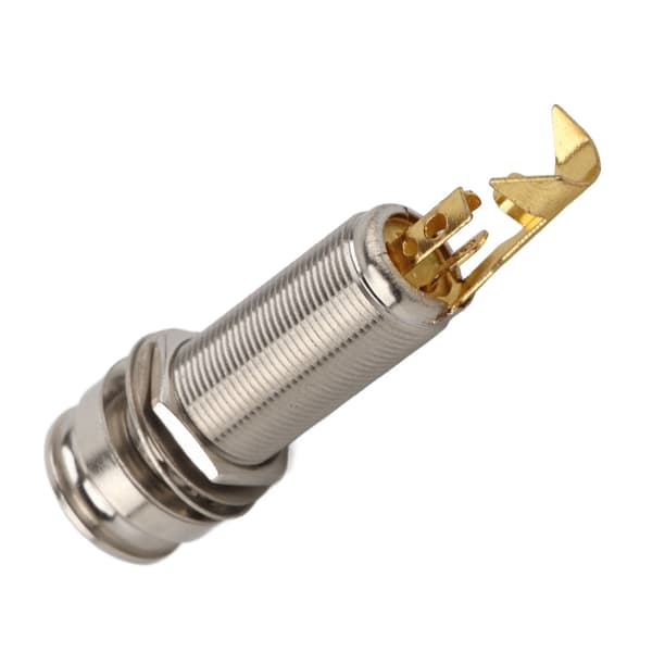 Koppar Stereo End Pin Jack Socket Elektrisk Guitar Ukulele Pickup Sølv Guld