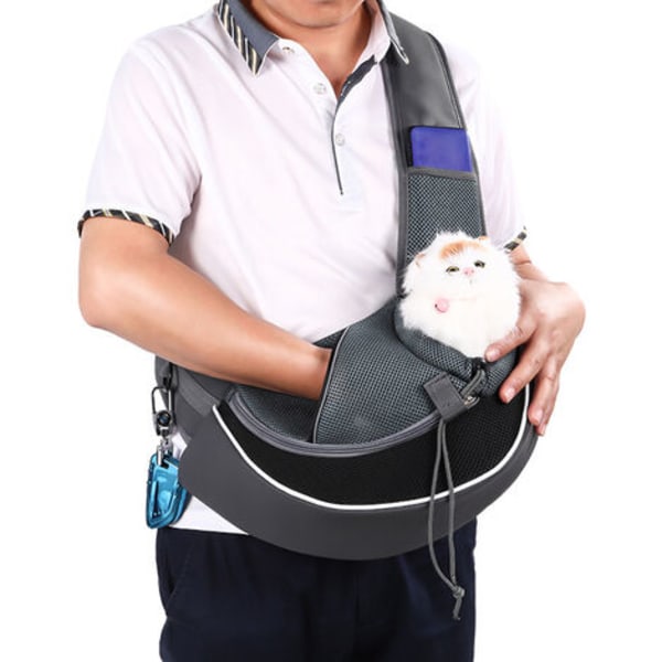 Pet Messenger Bag, åndbar mesh skuldertaske til små kæledyr, håndfri taske til kat og hund til rejser