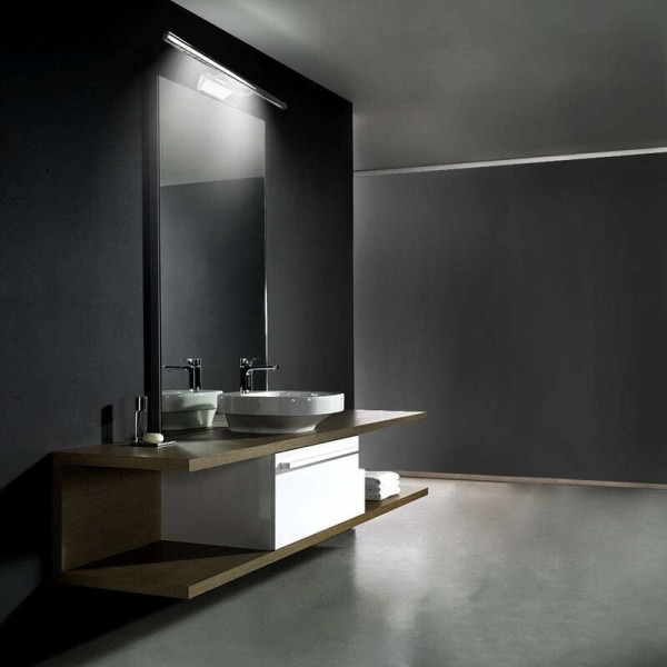 5W med kontakt 40CM længde rustfrit stål spejl LED forlygte badeværelse soveværelse toilet spejl lys hvidt lys，Velegnet