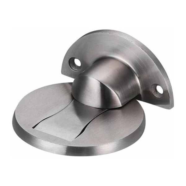 304 Magnetisk dörrstoppare i rostfritt stål, Hem Hotellrestaurang Kontordörrhållare Dörrstopp-Silver Borstad