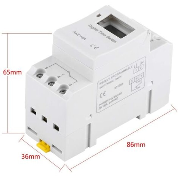 LCD-timer veckovis elektrisk timer Digital timerbrytare 15A (220V)