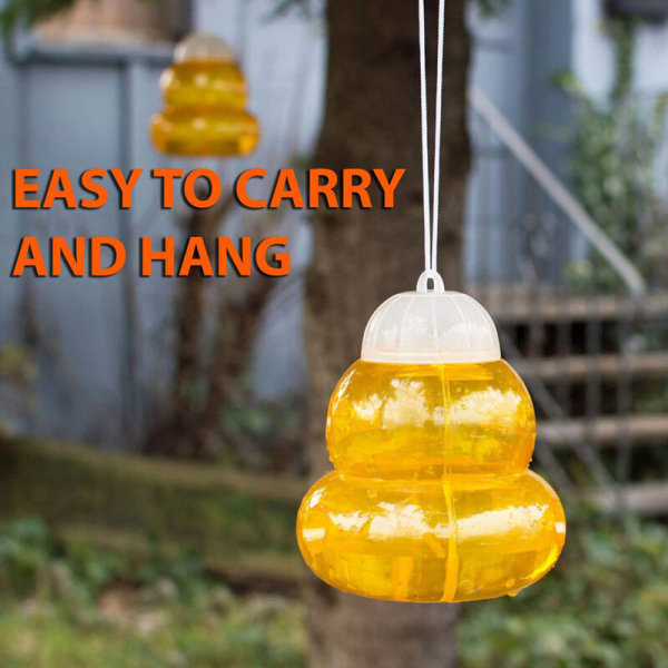 Getingfälla/bålgetingsfälla för upphängning - naturlig och ekologisk antigetinglösning (orange) (fälla)