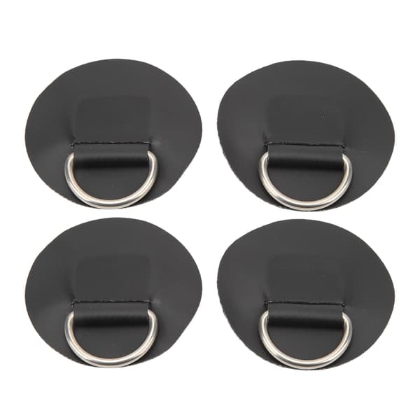 4 stk. D-ring patch PVC rustfrit stål surfbræt enkelt leje rund form D-ring pude til oppustelig båd kajak kano sort