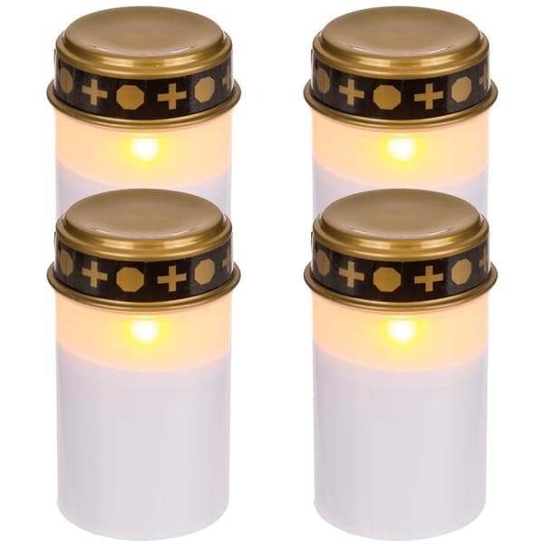 [HT] 4-pakning - Gravlys LED / Lys - Lys til graver 1200 timer 145 4-Pack