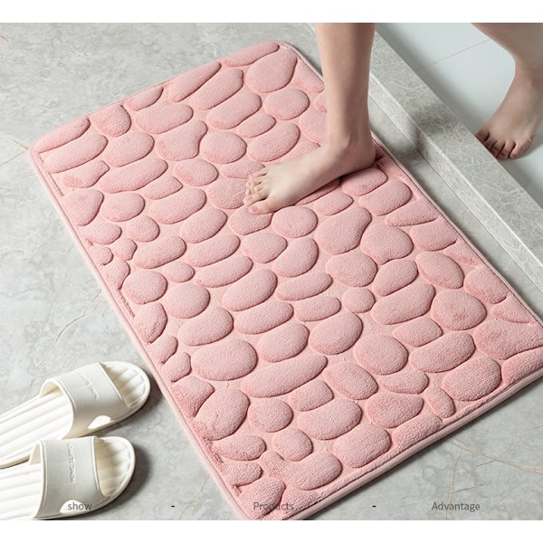 Pebble Waffle Golvmattor, Badrumsingång Halkfri absorberande golvmattor (Rosa, 40*60CM),